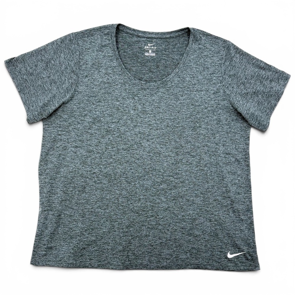 Nike Dri-FIT T-Shirt Womens 2X Charcoal Grey Heathered Training‎ Excellent